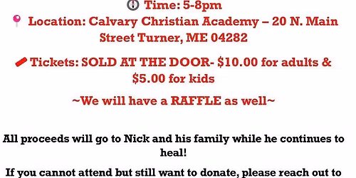 Benefit Dinner for Nick Danforth