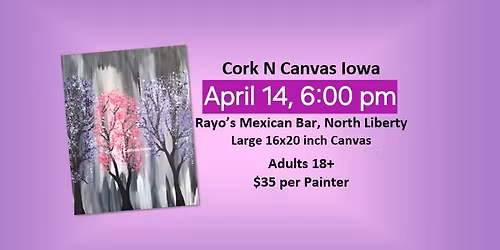 Rayo's -Pink\/Purple Bubble Wrap Tree- Cork N Canvas Iowa