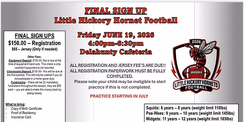 FINAL Sign Ups 2026 Season! 