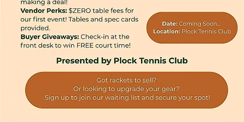 Toronto's First Indoor Tennis Racquet Swap & Flea Market