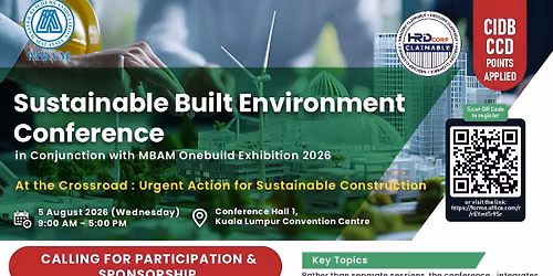 Invitation to MBAM Sustainable Built Environment Conference 2026