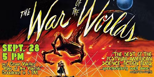 THE WAR OF THE WORLDS (1953) with Orson Welles radio broadcast pre-show