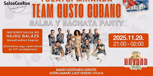 Yulaysi Miranda y Team Gusto Cubano Koncert \u00e9s Salsa & Bachata Party