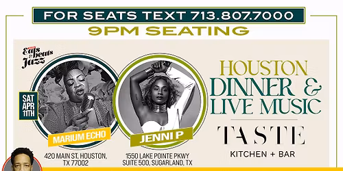 9pm LIVE MUSIC & DATE NIGHT SUGARLAND - Text 713-807-7000