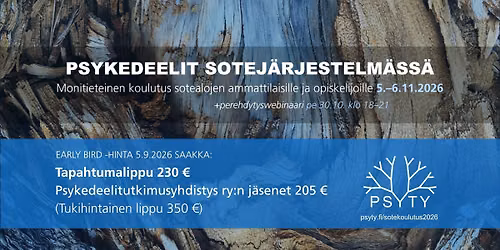 Psykedeelit sotej\u00e4rjestelm\u00e4ss\u00e4 \u2013 monitieteinen koulutus sotealojen ammattilaisille ja opiskelijoille