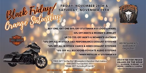 Black Friday\/Orange Saturday at Stutsman Harley-Davidson