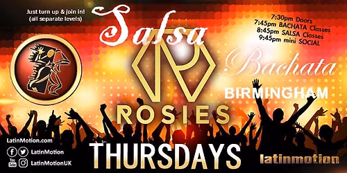Thursdays SALSA & BACHATA Classes & Social | Broad St, Birmingham