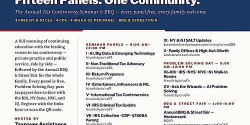 2026 Tax Controversy Seminar & BBQ - Free CLE/CPE/CE