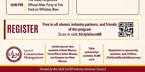 ULM Construction Management 60th Anniversary