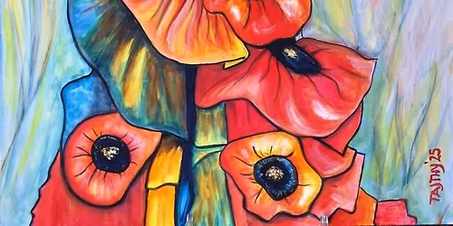 Kreat\u00edv K\u00e1v\u00e9 szegedi akrilfest\u00e9s: Pipacsos le\u00e1ny