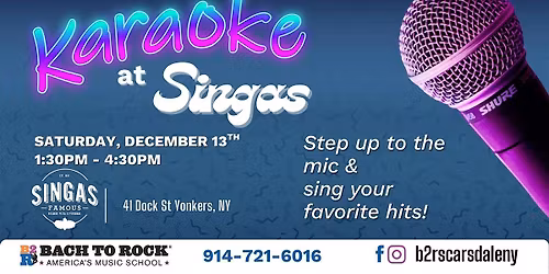 Bach to Rock FREE Karaoke event at Singas Pizza!