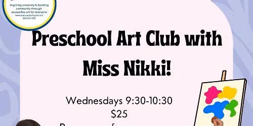 Preschool Art Club! $25