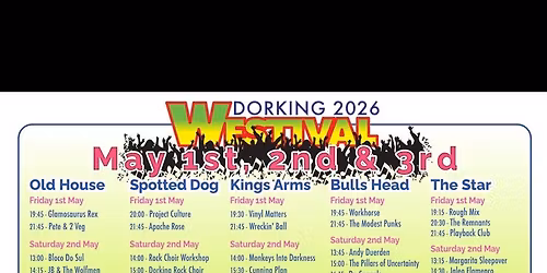 WESTIVAL 26 - Bulls Head May 2nd