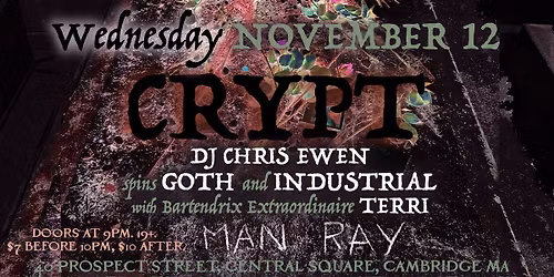 CRYPT Wednesday November 12th