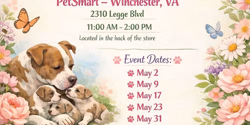 MAY Petsmart adoption event schedule \ud83d\udc3e