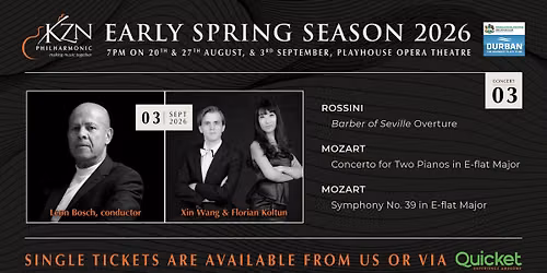 Concert 3: KZN Philharmonic Orchestra's World Symphony Series Early Spring Season