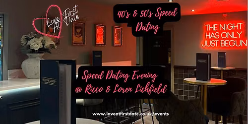 40's & 50's Speed Dating Evening in Lichfield, Staffordshire