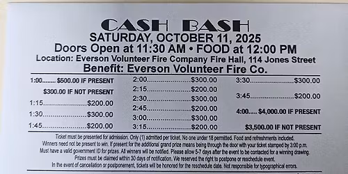Fall Cash Bash