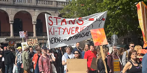 1.mai-parolen "Stans KI-tyveriet! Vern om opphavsretten!"