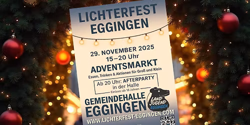 Lichterfest Eggingen mit Adventsmarkt und Party