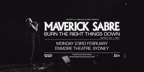 Maverick Sabre \/\/ Sydney \/\/ Burn The Right Things Down Tour \/\/ Enmore Theatre  \/\/ LIC AA