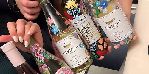 Paint & Sip - decorate a bottle and 2 wine glasses 