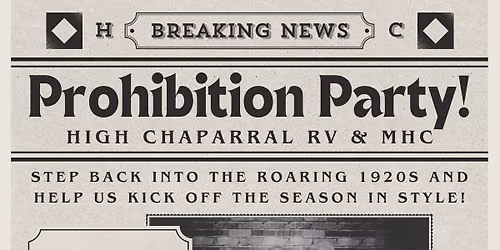 Prohibition Night - Dinner & Comedy Show Followed with Casino Night