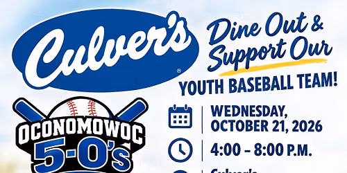 U14 Baseball Culver's Fundraiser