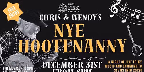 Chris & Wendy's NYE Hootenanny \/\/ Live folk music and jam \/\/ Free prosecco at midnight \/\/ FREE ENTRY