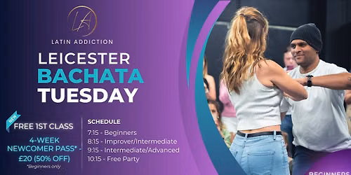 Leicester Bachata Tuesdays | FREE First Class + Social Party