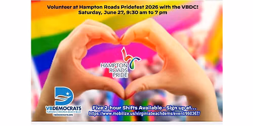 Volunteer at Hampton Roads PrideFest 2026 with the VBDC!