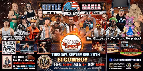 Youngstown, OH -  Little Mania Mini Wrestling @ El Cowboy