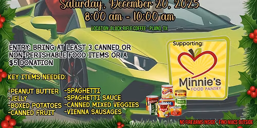 BRCC Plano, TX: Cars, Coffee & Cans - for a cause!