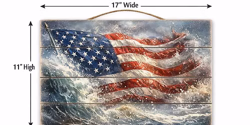 Flag on pallet wood decoupage class