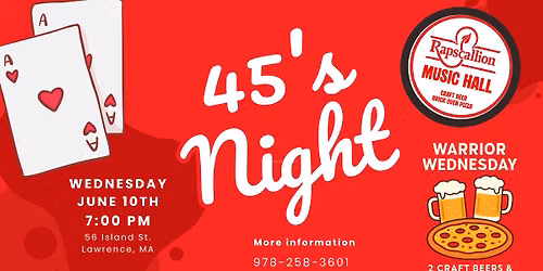 45\u2019s Night at Rapscallion