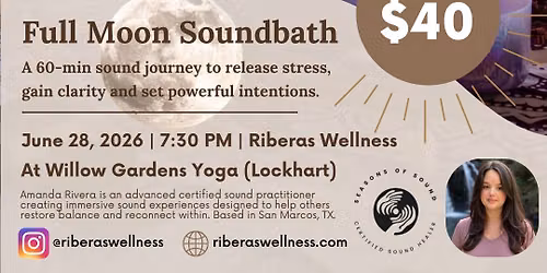 Full Moon Soundbath at Willow Yoga Lockhart