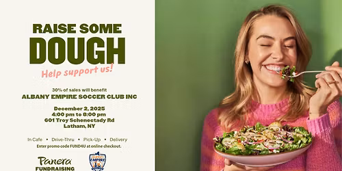 Dine-to-Donate at Panera with Albany Empire Soccer Club!