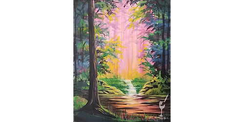 Stunning Forest Waterfall - Paint and Sip in Houston | Classpop!\u2122