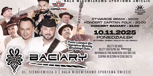 \u015aWIECIE \ud83c\udfb6 KONCERT BACIARY & CAPITAN FOLK\ud83c\udfb6