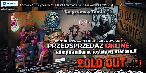 Milonga "La primera Tanda" - WYPRZEDANE W REKORDOWYM CZASIE