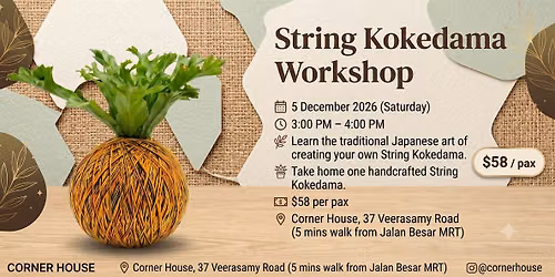 String Kokedama plant workshop