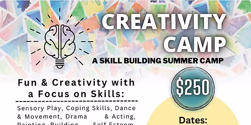 June 15th - June 19th Creativity Summer Camp: RISING 2nd & 3rd Graders