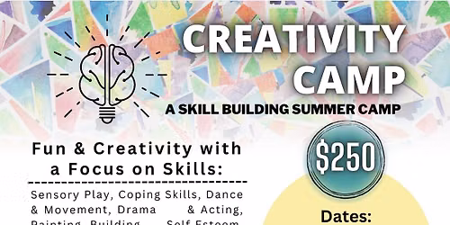 June 15th - June 19th Creativity Summer Camp: RISING 2nd & 3rd Graders