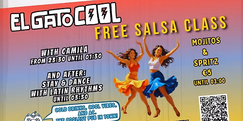 Friday Free Salsa Class at El Gato Cool Pub