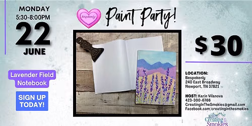 "Lavender Field" Notebook at Bespokenly