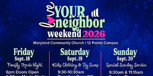 Love Your Neighbor Weekend at MCC 12 Points