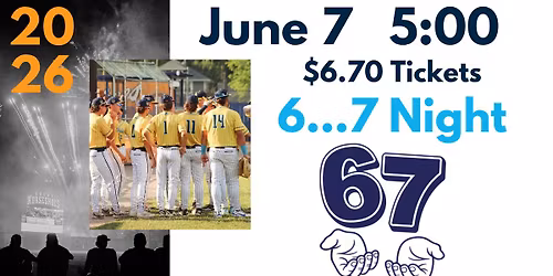 $6.70 Tickets for 6\/7 Night