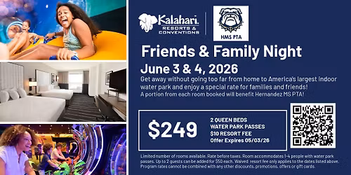 Kalahari Summer Fundraiser - Discounted Room Nights