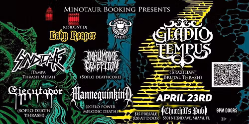 Minotaur Booking presents: Gladio Tempus (Brazil) w\/ Ejecutador, Syndicate & more