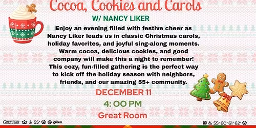 Cocoa, Cookies and Carols with Nancy Liker